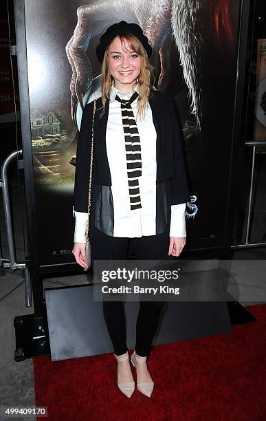 Actress Laura Bilgeri attends industry screening of Universal Pictures' 'Krampus' at ArcLight Cinemas on November 30, 2015 in Hollywood, California.