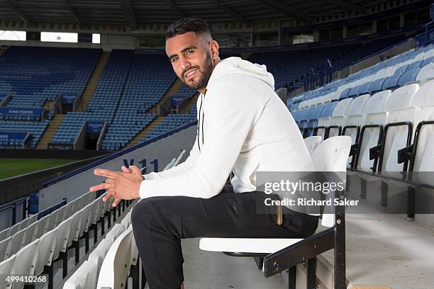 Footballer Riyad Mahrez is photographed for the Observer on September 11, 2015 in Leicester, England.