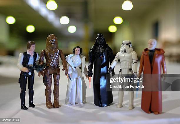 Star Wars model figures form part of a huge collection of a Star Wars memorabilia and collectables displayed ahead of an auction at Vectis Auction...