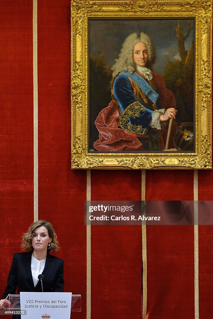 Queen Letizia Attends 'Foro Justicia Y Discapacidad' Awards