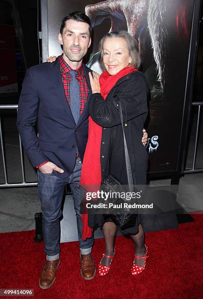 Executive vice president of production at Legendary Entertainment Alex Garcia and actress Krista Stadler arrives at the screening of Universal...