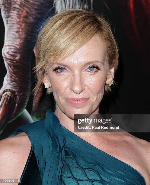 Actress Toni Collette arrives at the screening of Universal Pictures' "Krampus" at ArcLight Cinemas on November 30, 2015 in Hollywood, California.