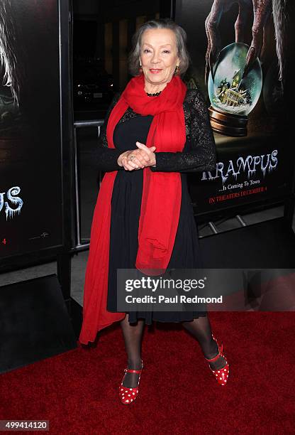 Actress Krista Stadler arrives at the screening of Universal Pictures' "Krampus" at ArcLight Cinemas on November 30, 2015 in Hollywood, California.