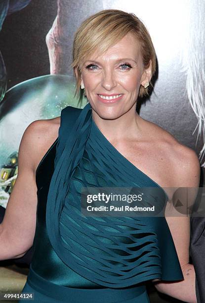 Actress Toni Collette arrives at the screening of Universal Pictures' "Krampus" at ArcLight Cinemas on November 30, 2015 in Hollywood, California.