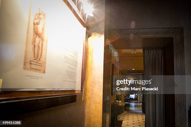 General view at 'L'Ambroisie' restaurant on 'Place des Vosges' on November 30, 2015 in Paris, France. US President Barack Obama, US Secretary of...