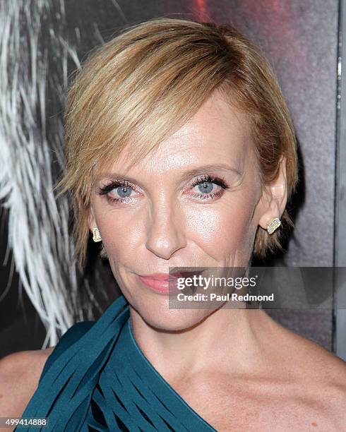 Actress Toni Collette arrives at the screening of Universal Pictures' "Krampus" at ArcLight Cinemas on November 30, 2015 in Hollywood, California.