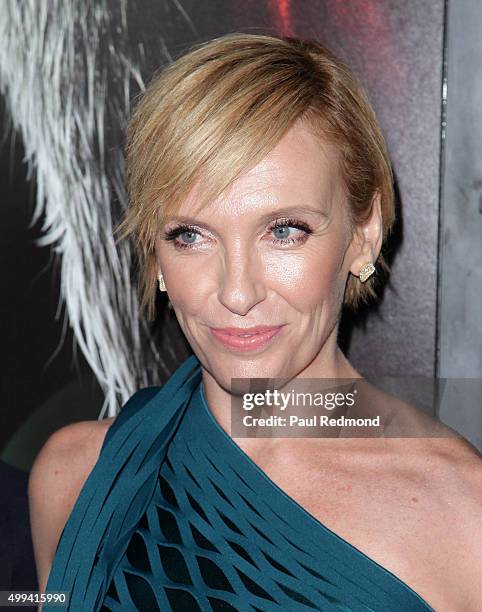 Actress Toni Collette arrives at the screening of Universal Pictures' "Krampus" at ArcLight Cinemas on November 30, 2015 in Hollywood, California.