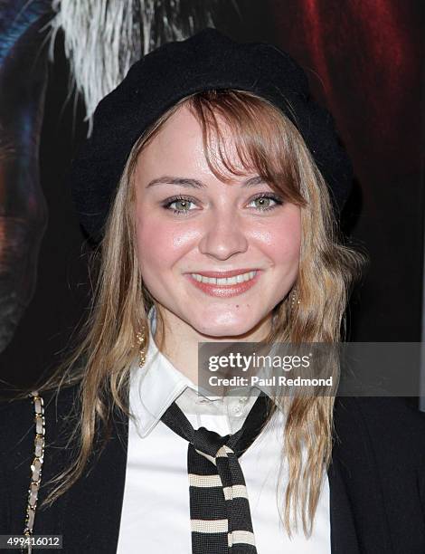 Actress Laura Bilgeri arrives at the screening of Universal Pictures' "Krampus" at ArcLight Cinemas on November 30, 2015 in Hollywood, California.