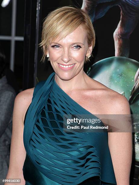 Actress Toni Collette arrives at the screening of Universal Pictures' "Krampus" at ArcLight Cinemas on November 30, 2015 in Hollywood, California.