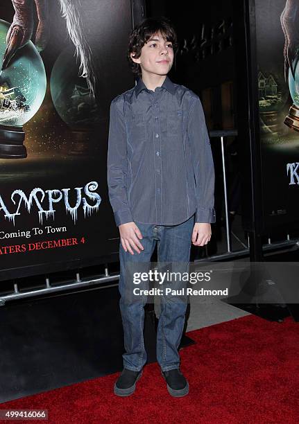 Actor Emjay Anthony arrives at the screening of Universal Pictures' "Krampus" at ArcLight Cinemas on November 30, 2015 in Hollywood, California.