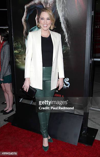 Actress Clare Grant arrives at the screening of Universal Pictures' "Krampus" at ArcLight Cinemas on November 30, 2015 in Hollywood, California.