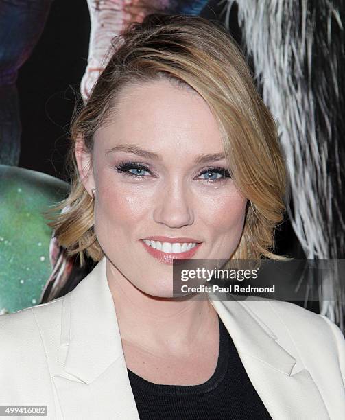 Actress Clare Grant arrives at the screening of Universal Pictures' "Krampus" at ArcLight Cinemas on November 30, 2015 in Hollywood, California.