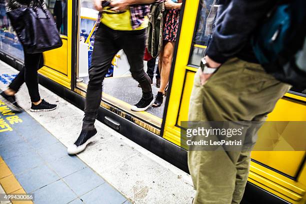 people at rush hour in sydney trains system - sydney stock pictures, royalty-free photos & images