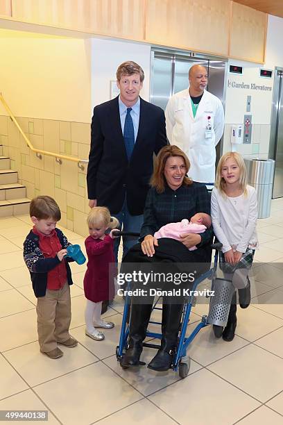 Owen Patrick Nora Kara, 2 and Owen Patrick, 3 Patrick Kennedy and wife Amy as they introduce newborn daughter, Nell Elizabeth with Harper Gray, 7 at...