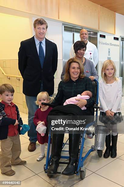 Owen Patrick Nora Kara, 2 and Owen Patrick, 3 Patrick Kennedy and wife Amy as they introduce newborn daughter, Nell Elizabeth with Harper Gray, 7 at...