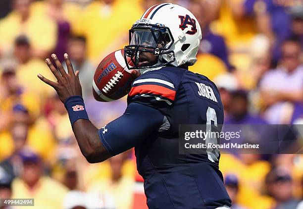 Jeremy Johnson of the Auburn Tigers at Tiger Stadium on September 19, 2015 in Baton Rouge, Louisiana.