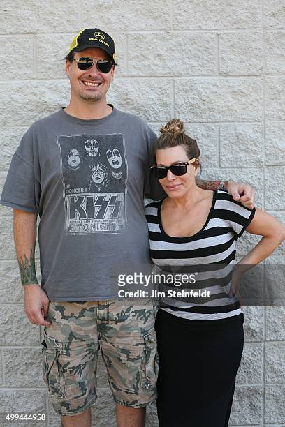 John Heintz and Taylor Dayne pose for a portrait during a recording session for the Big Ol' Nasty Getdown at Studio 606 in Northridge, California on...