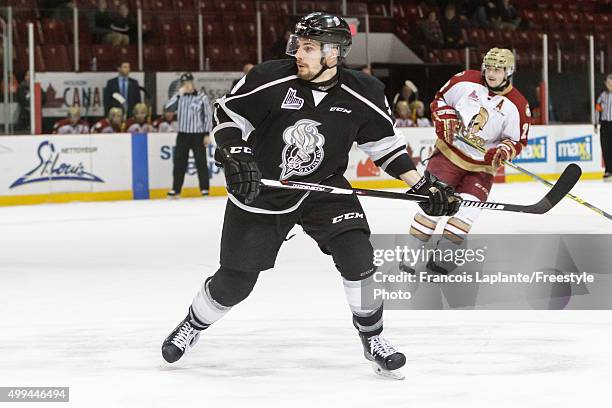 Yan Pavel Laplante of the Gatineau Olympiques skates against the Acadie-Bathurst Titan on November 25, 2015 at Robert Guertin Arena in Gatineau,...