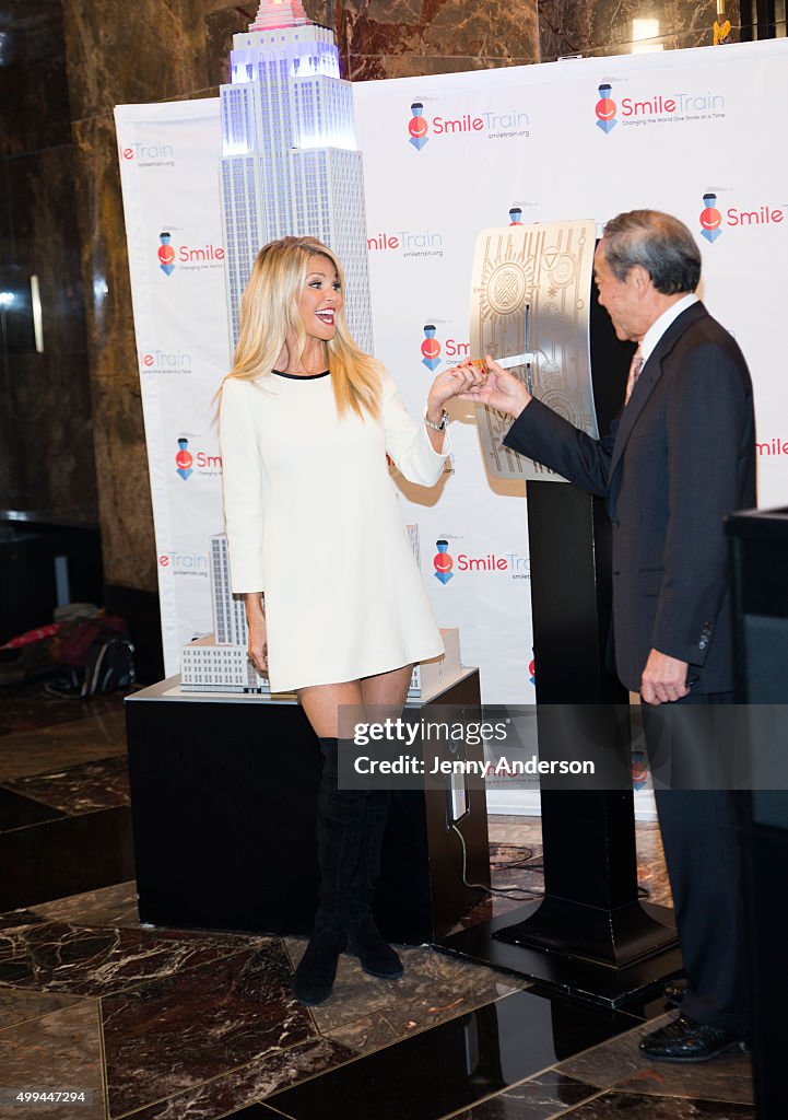 Christie Brinkley Visits The Empire State Building To Celebrate "Give A Smile, Get A Smile" Launch