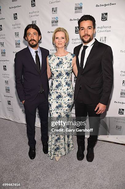 Director Josh Mond and actors Cynthia Nixon and Christopher Abbott attend the 25th Annual Gotham Independent Film Awards at Cipriani Wall Street on...