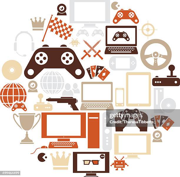 gaming icon set - gaming headset stock illustrations