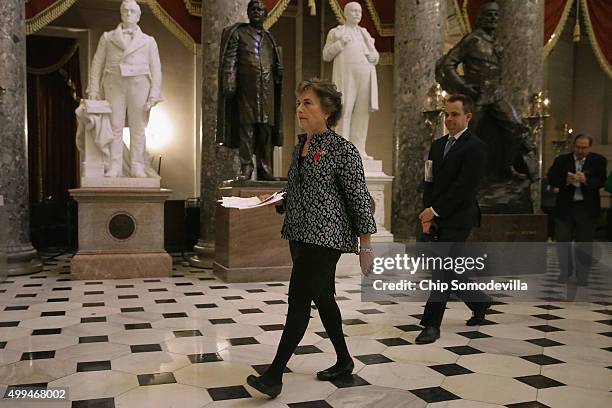 Commerce Committee's new Select Investigative Panel on Planned Parenthood raking member Rep. Jan Schakowsky walks through Statuary Hall following a...