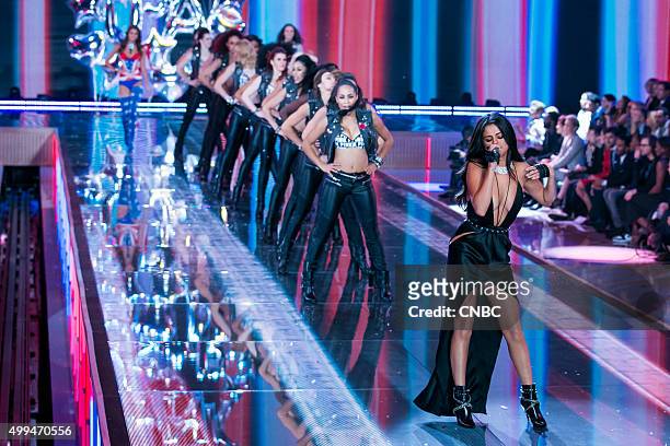 Victoria's Secret Fashion Show -- Pictured: Selena Gomez performs at the 2015 Victoria's Secret Fashion Show in New York City on November 10, 2015. --