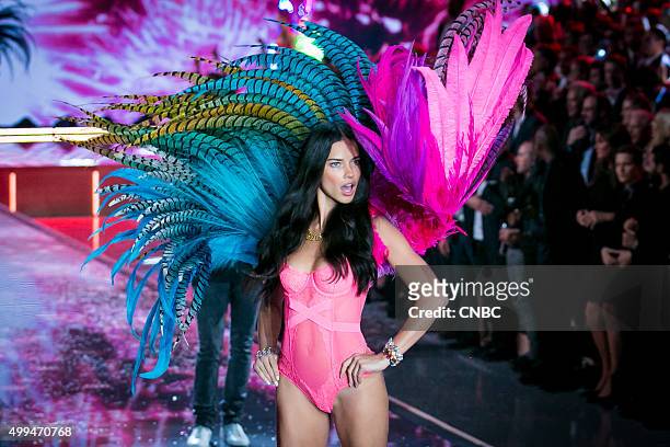 Victoria's Secret Fashion Show -- Pictured: Model Adriana Lima walks the runway during the 2015 Victoria's Secret Fashion Show in New York City on...