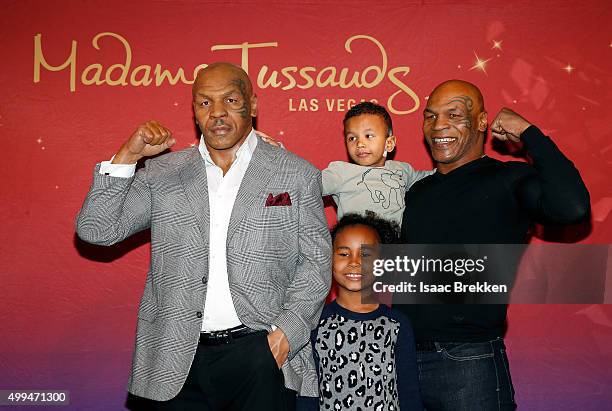 Boxing legend and entertainer Mike Tyson, who played a role in Warner Bros. Pictures popular comedy trilogy "The Hangover," poses with his children...