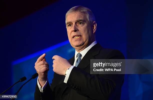 Prince Andrew, Duke of York speaks during the London Global African Investment Summit at St James' Palace on December 1, 2015 in London, England.