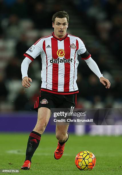 Adam Johnson of Sunderland in action during the Barclays Premier League match between Sunderland and Stoke City at Stadium of Light on November 28,...