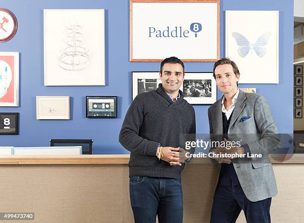 Co-founders of Paddle8 Alexander Gilkes and Aditya Julka are photographed for The Times on January 13, 2015 in New York City.