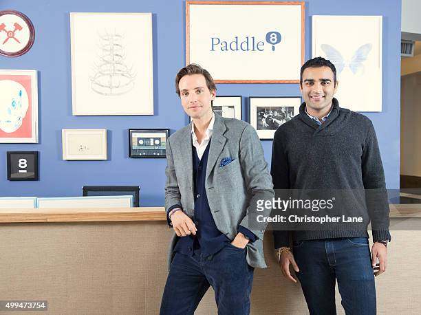 Co-founders of Paddle8 Alexander Gilkes and Aditya Julka are photographed for The Times on January 13, 2015 in New York City.