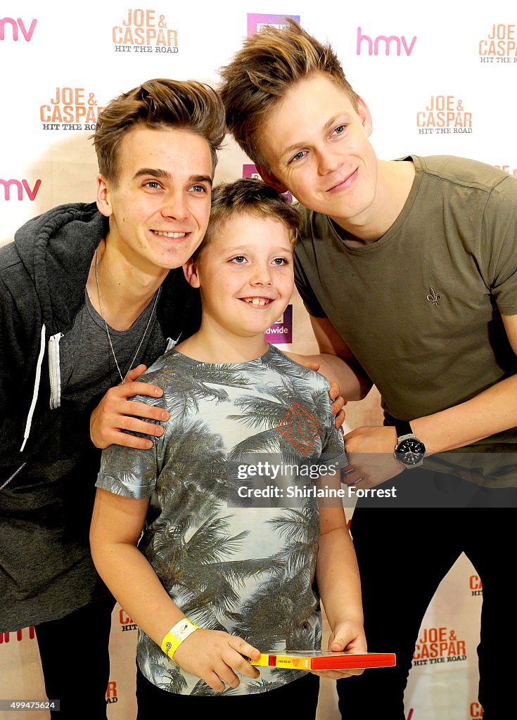 Joe Sugg & Caspar Lee Meet Fans To Celebrate Release Of New DVD 'Joe & Caspar Hit The Road' At HMV Manchester