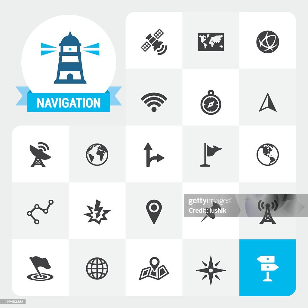 Navigation Basis Vektor-icons und Logo