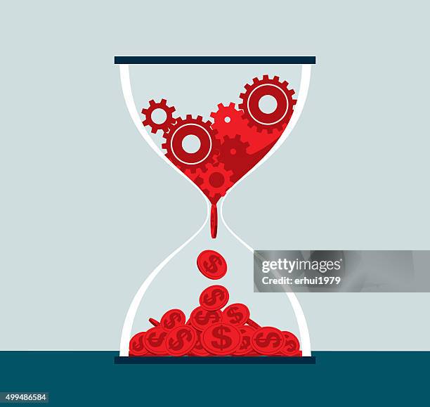 hourglass - multiple clocks stock illustrations