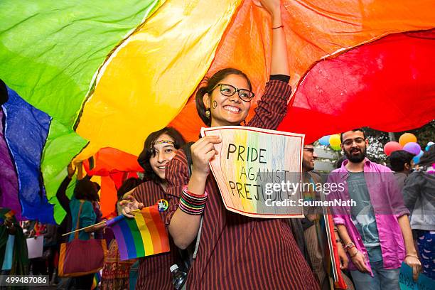 delhi queer orgullo -2015 - transgender hindu fotografías e imágenes de stock
