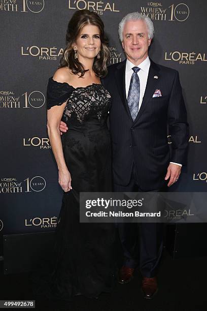 President of L'Oreal Paris USA Karen T. Fondu and Henry Fondu attend the L'Oreal Paris Women of Worth 2015 Celebration - Arrivals at The Pierre Hotel...