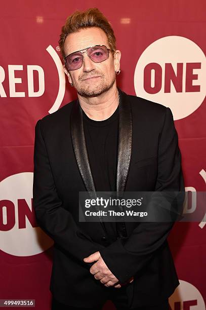 Co-Founder of ONE and singer Bono attends ONE And 's "It Always Seems Impossible Until It Is Done" 10th anniversary celebration at Carnegie Hall on...