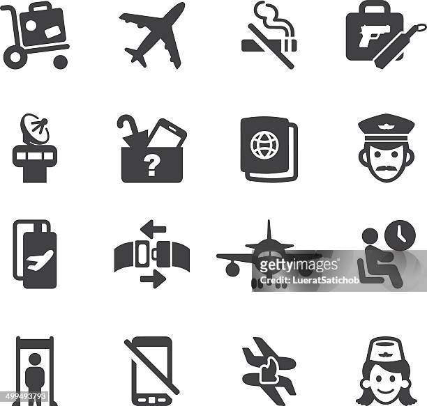 illustrazioni stock, clip art, cartoni animati e icone di tendenza di aeroporto di icone di eps10 silhouette 1 / - clip art