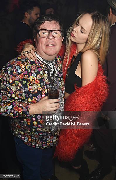 Perry Benson and Jessica Horwell attend the Rockins & House Of Hackney Christmas Party sponsored by Ciroc Vodka at The Cuckoo Club on December 1,...