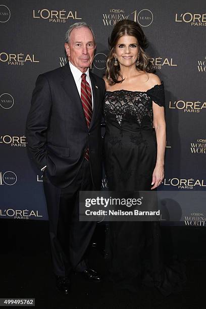 Former New York City Mayor Michael Bloomberg and President of L'Oreal Paris USA Karen T. Fondu attend the L'Oreal Paris Women of Worth 2015...