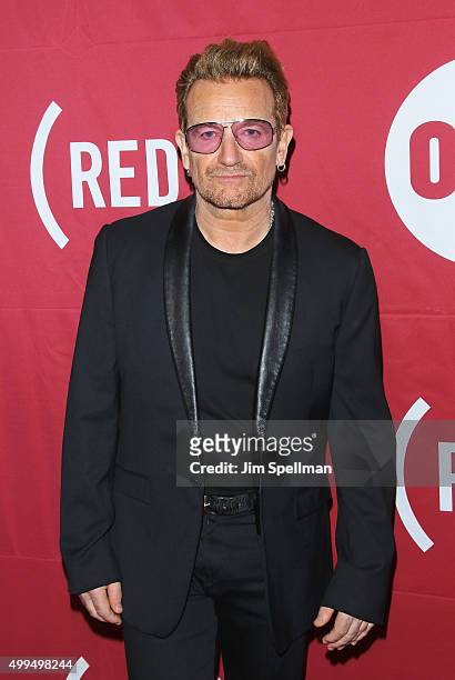 Singer/songwriter Bono attends the ONE And 's "It Always Seems Impossible Until It Is Done" at Carnegie Hall on December 1, 2015 in New York City.