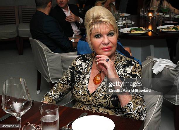 Ivana Trump attends DuJour Magazine's Jason Binn Celebrates Annual Art Basel Miami Beach Kick-Off Party at Delano Beach Club on December 1, 2015 in...