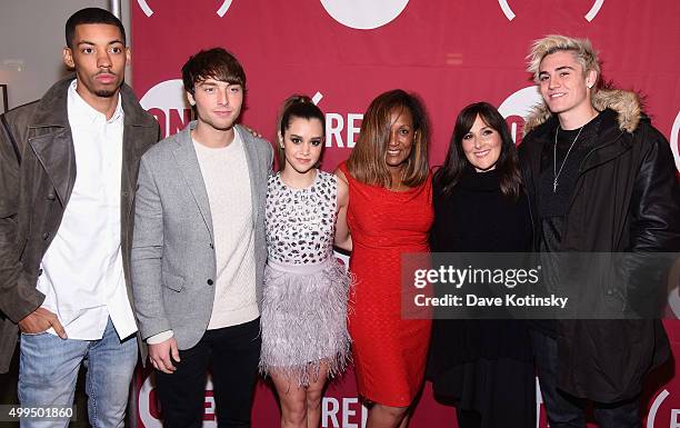 Melvin Gregg, Wesley Stromberg, Megan Nicole, a guest, Ricki Lake, Sam Wilkinson attend the ONE Campaign and s concert to mark World AIDS Day,...