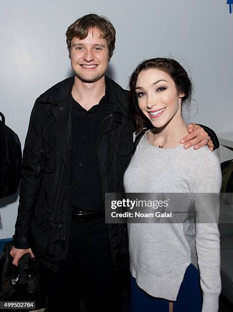 Ice dancers Charlie White and Meryl Davis attend the 2015 Bryant Park Christmas tree lighting at Bryant Park on December 1, 2015 in New York City.