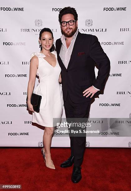 Lucy Liu and Scott Conant attend Bruno Magli Presents A Taste Of Italy Co-Hosted By Food & Wine & Scott Conant on December 1, 2015 in New York City.