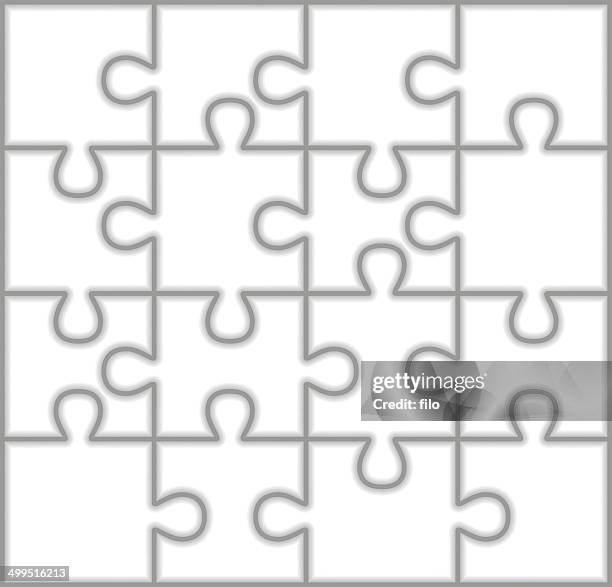 puzzle pieces - developmental disability white background stock illustrations