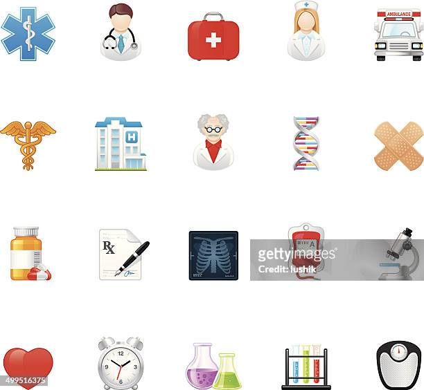stockillustraties, clipart, cartoons en iconen met hico icons — medicine - model to scale