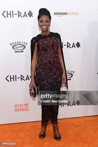 Actress Teyonah Parris attends the "CHI-RAQ" New York Premiere at Ziegfeld Theater on December 1, 2015 in New York City.